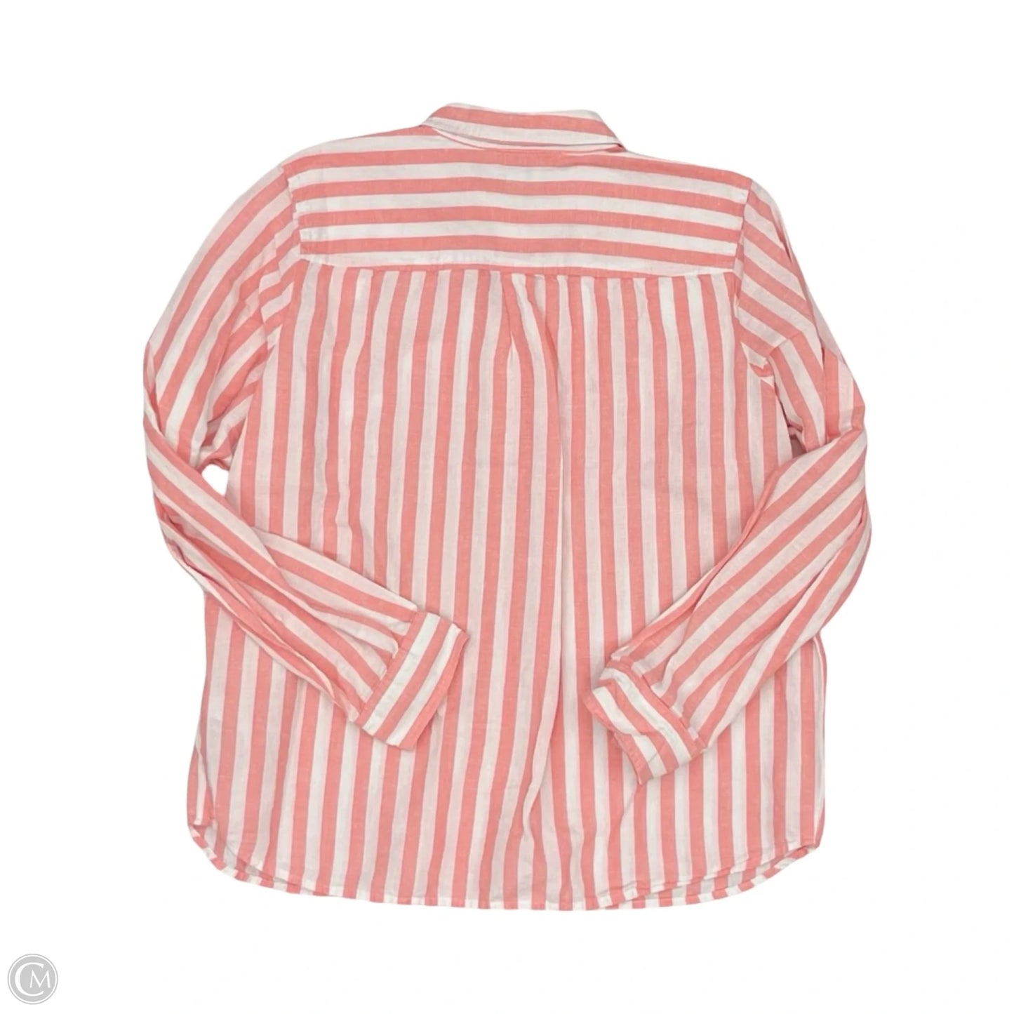 Top Long Sleeve By J. Crew In Orange & White, Size: L