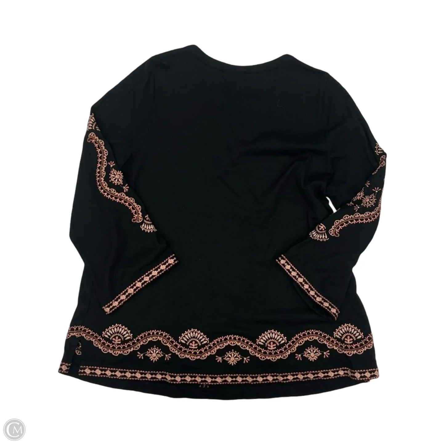 Top 3/4 Sleeve By J. Jill In Black & Brown, Size: M