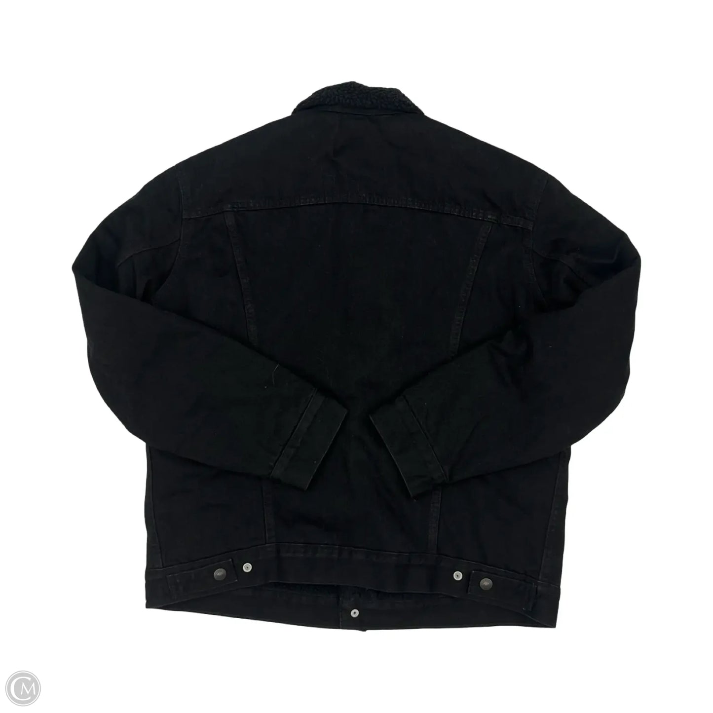 Jacket Denim By Levis In Black Denim, Size: L