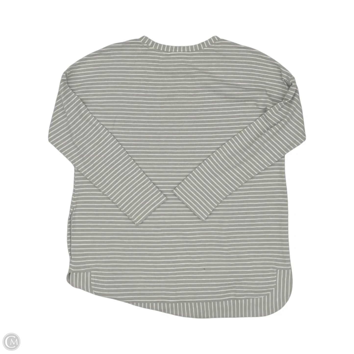 Top Long Sleeve By J. Jill In Grey & White, Size: M