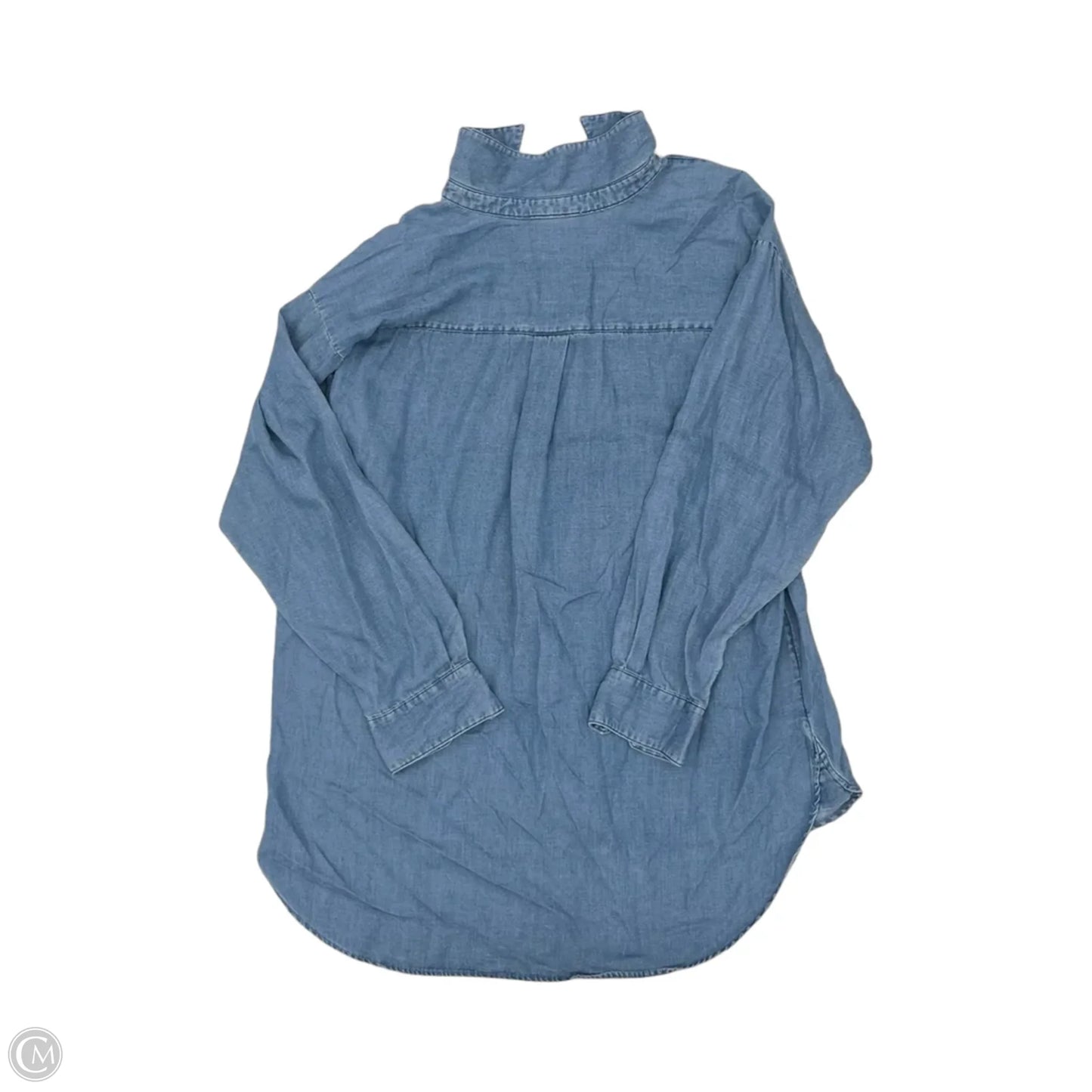 Blouse Long Sleeve By Loft In Blue Denim, Size: Xl