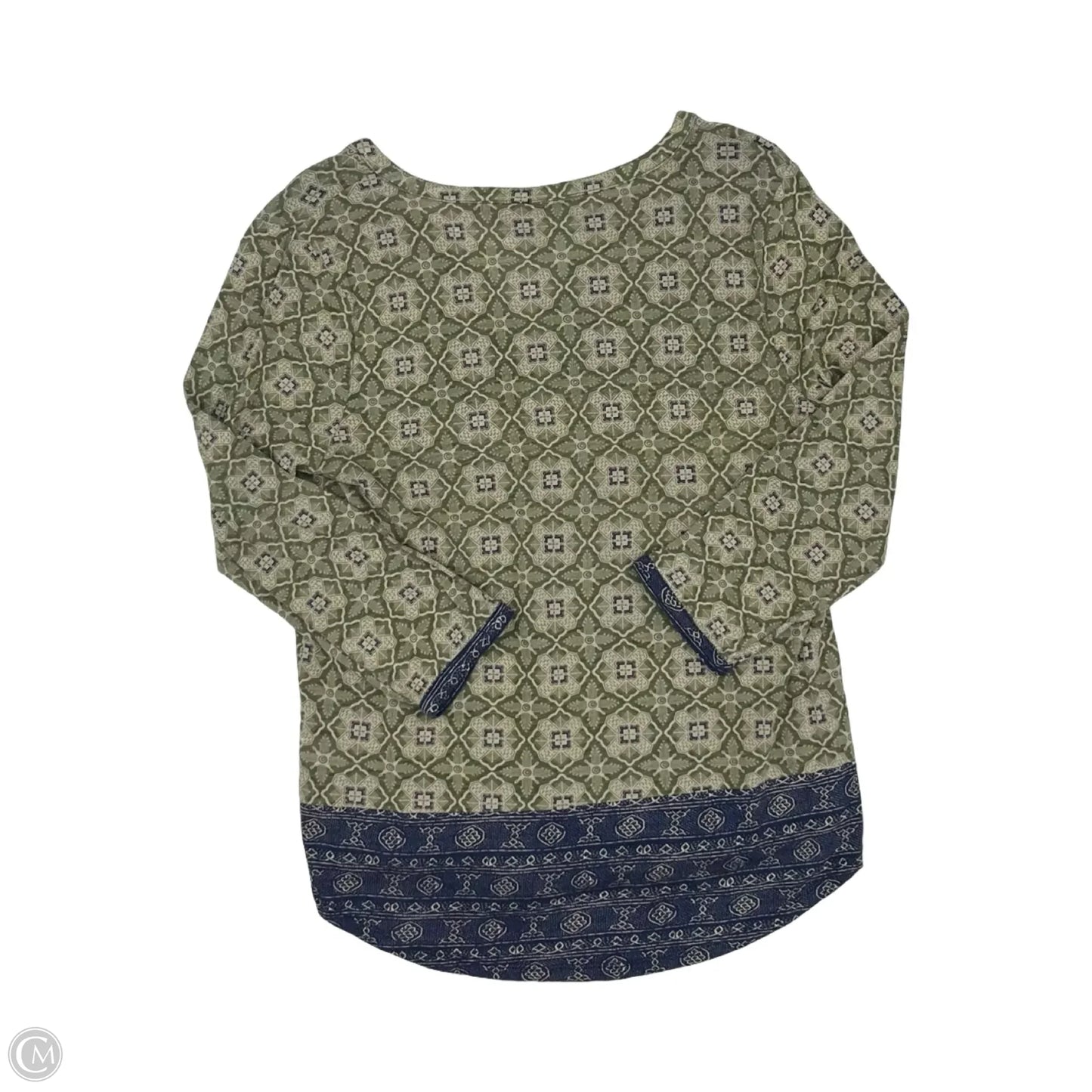 Top Long Sleeve By Lucky Brand In Blue & Green, Size: L
