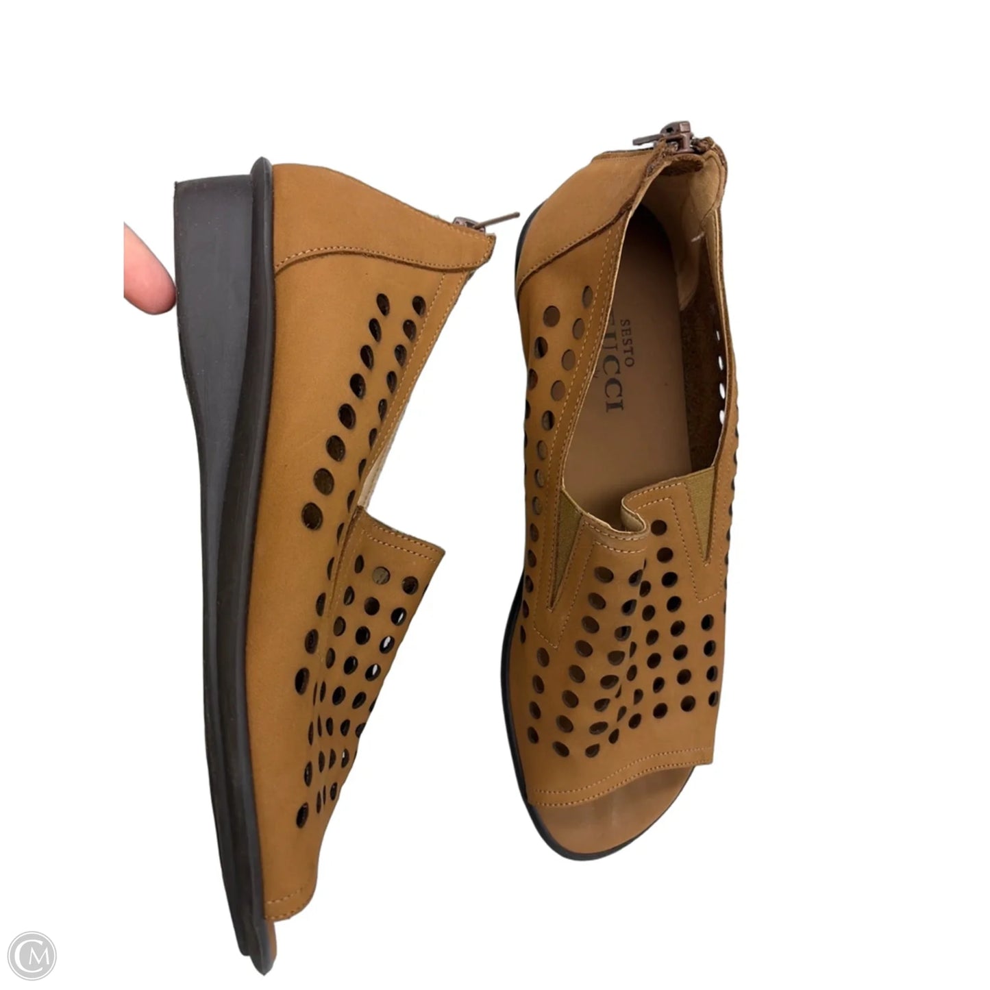 Sandals Heels Wedge By Sesto Meucci In Brown, Size: 9.5