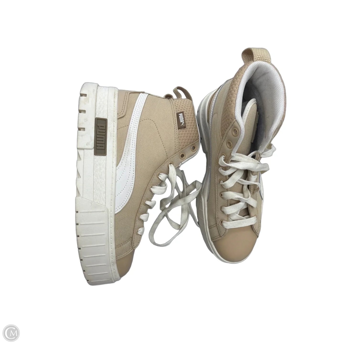 Shoes Sneakers By Puma In Tan & White, Size: 7.5