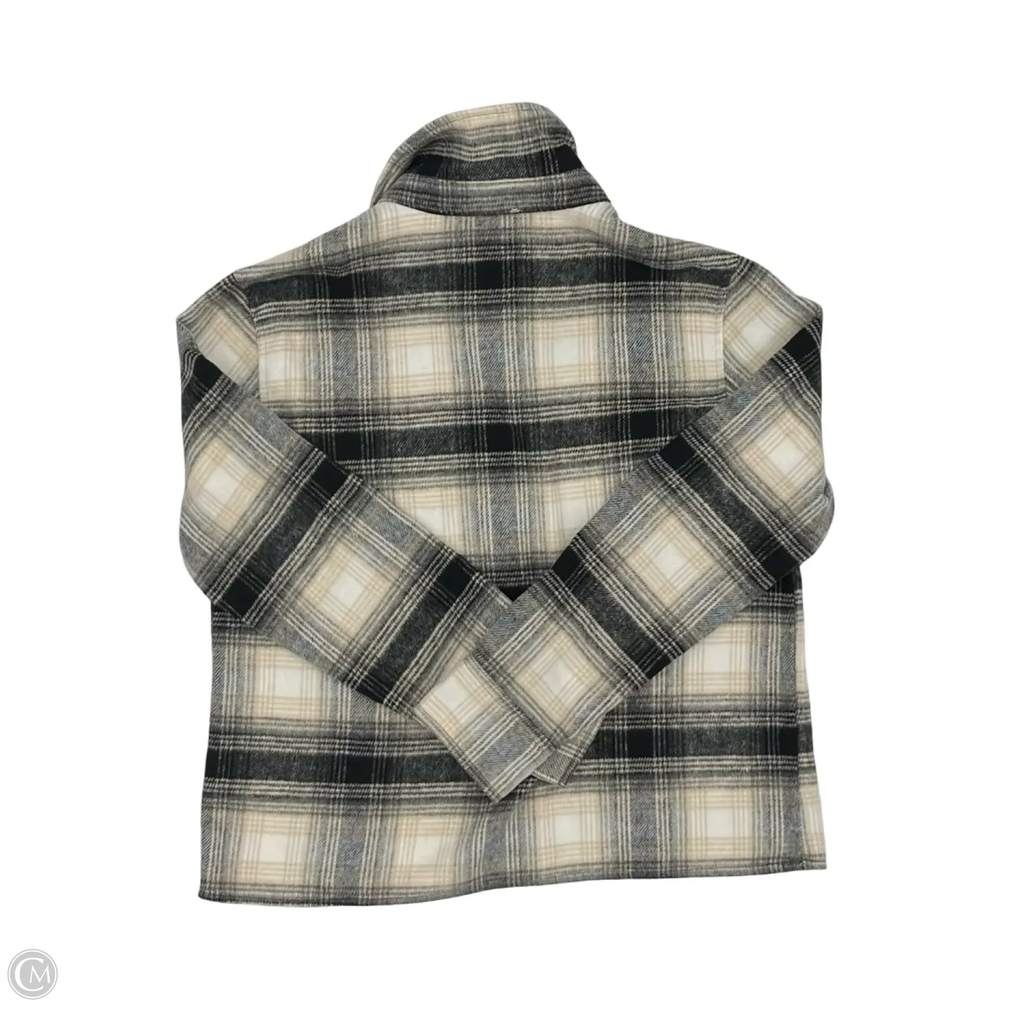 Jacket Shirt By Bb Dakota In Black & Tan, Size: M