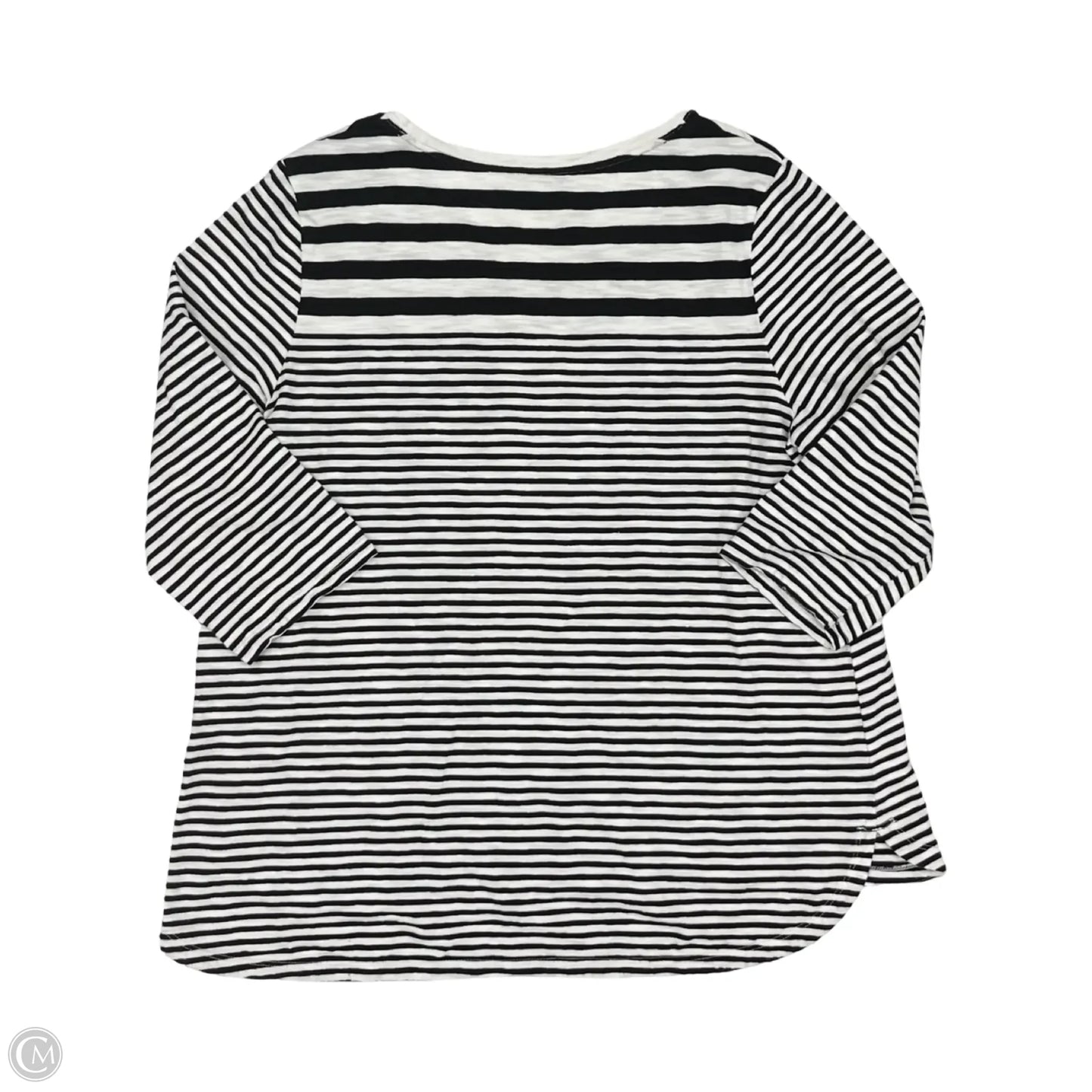 Top 3/4 Sleeve By Chicos In Black & Cream, Size: Xl