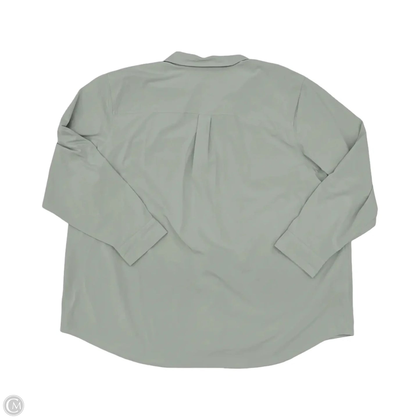 Athletic Top Long Sleeve Collar By Eddie Bauer In Green, Size: 3