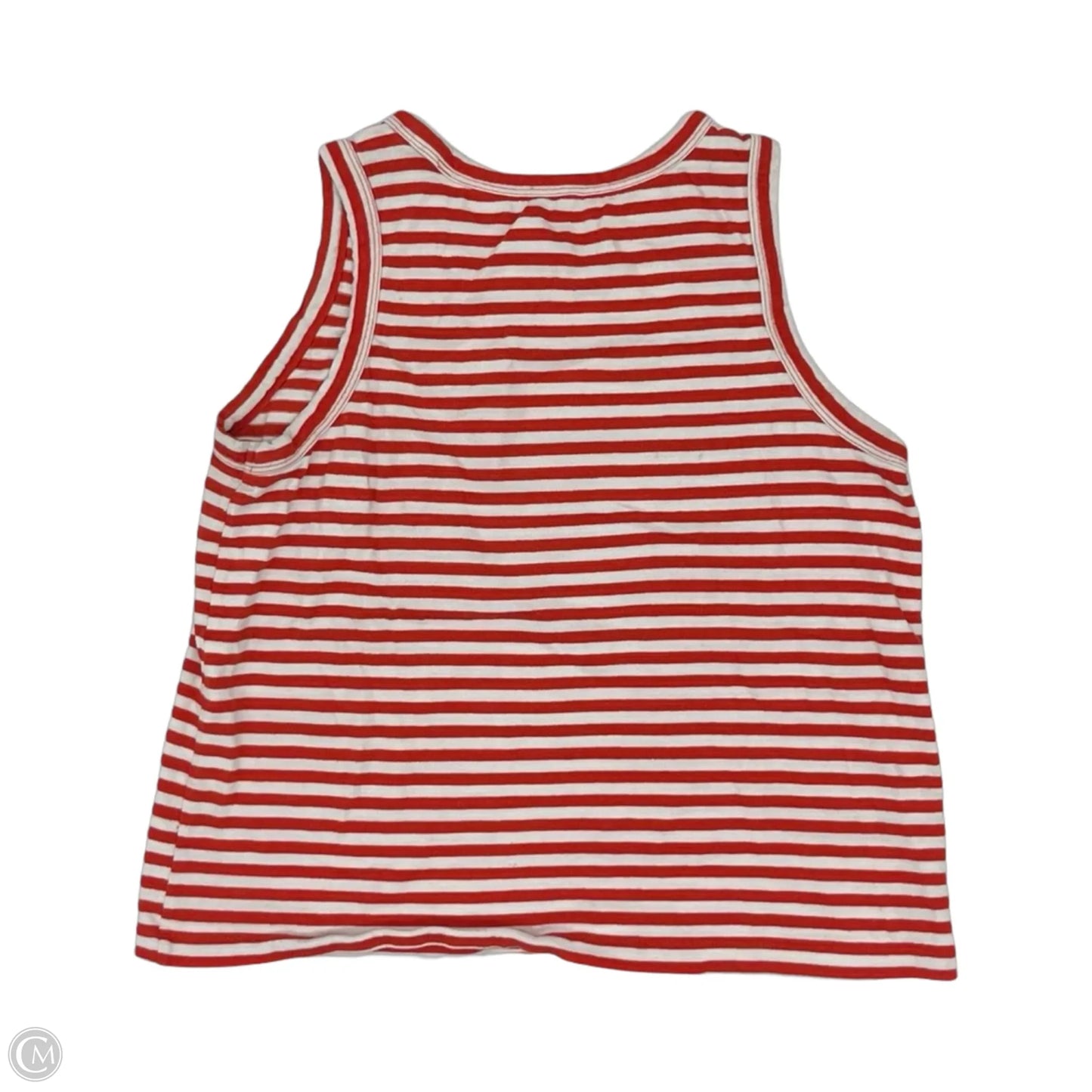 Top Sleeveless By Loft In Red & White, Size: Xl