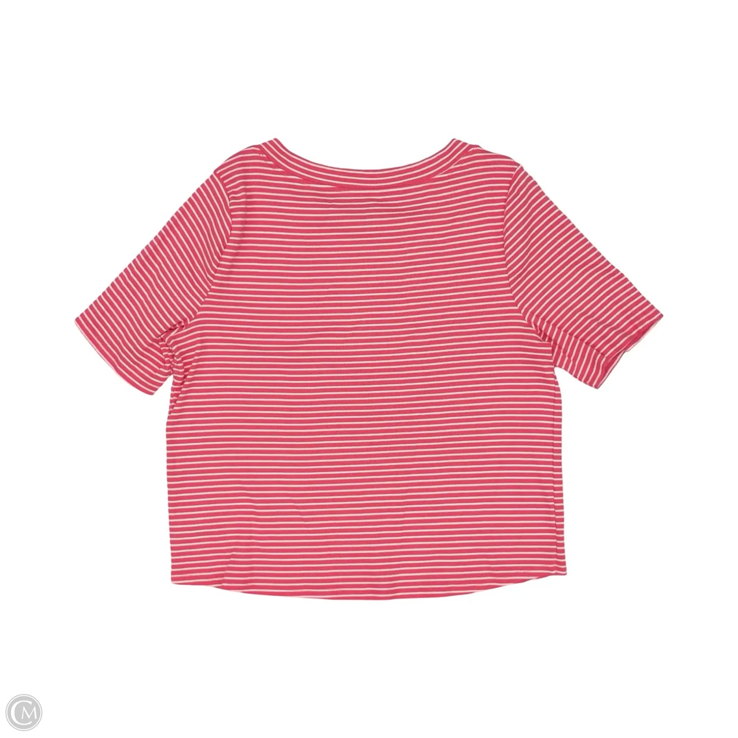 Top Short Sleeve By Talbots In Pink & White, Size: 3x