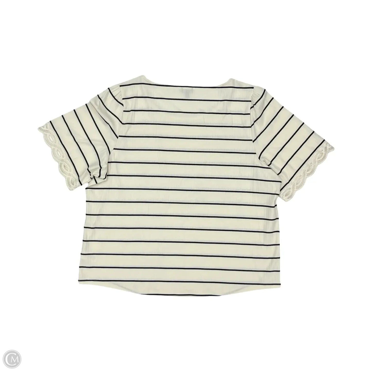 Blouse Short Sleeve By Talbots In Black & Cream, Size: 3x