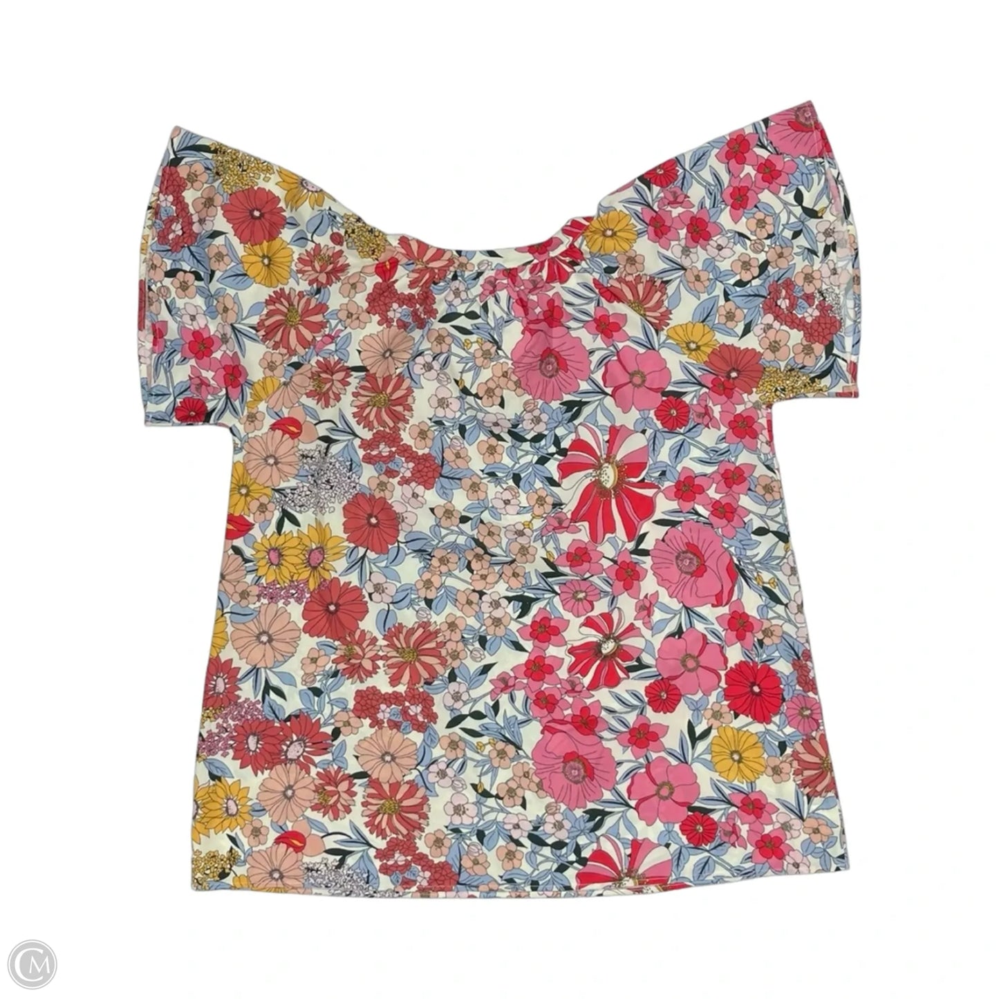 Blouse Short Sleeve By Clothes Mentor In Floral Print, Size: Xl