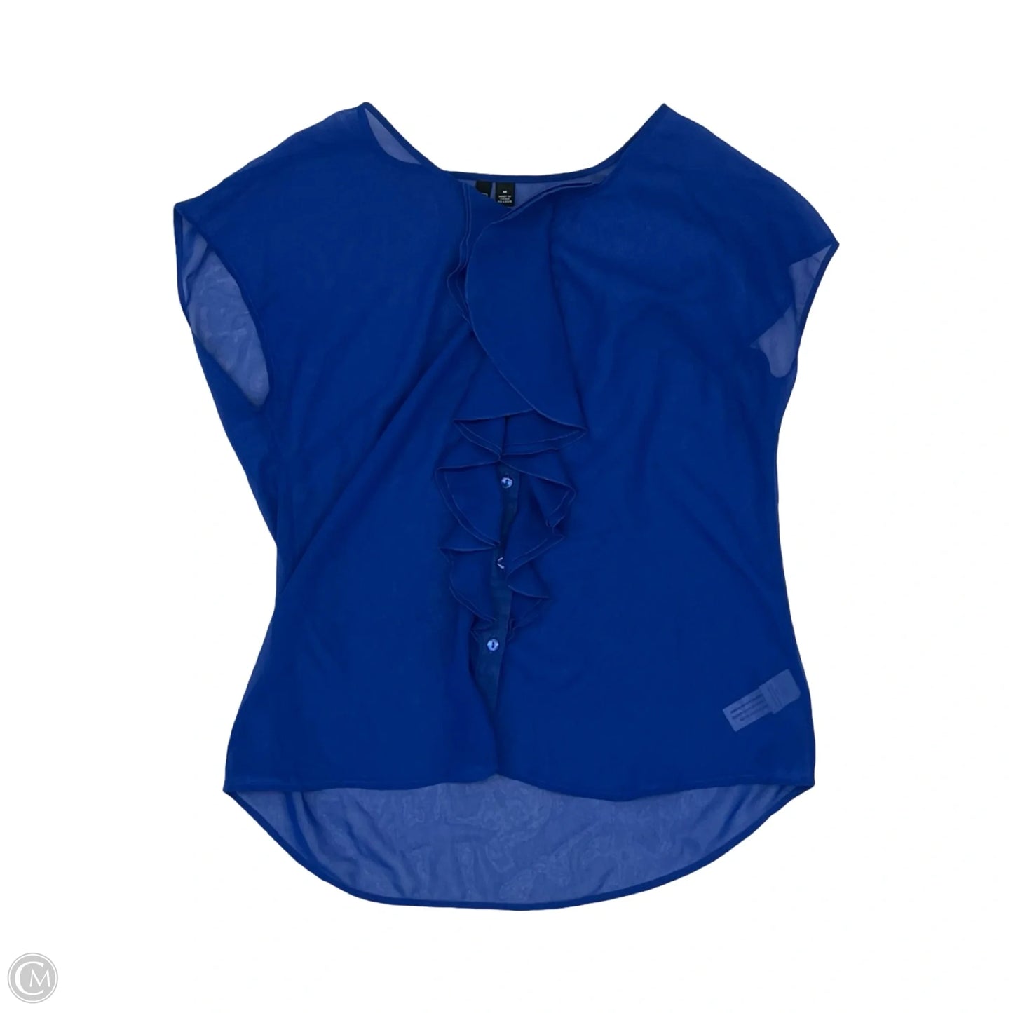 Blouse Short Sleeve By Relativity In Blue, Size: M