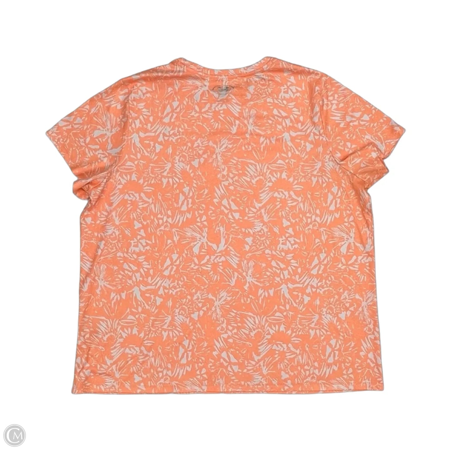 Athletic Top Short Sleeve By Under Armour In Orange & White, Size: 1x