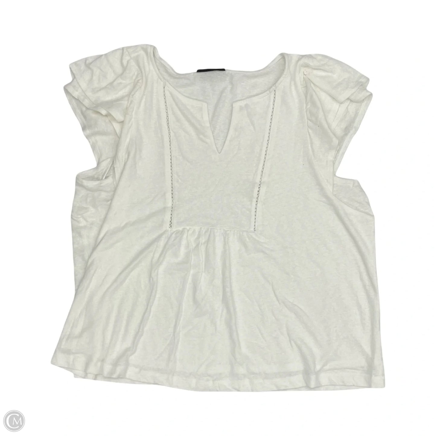Top Short Sleeve By Lane Bryant In White, Size: 3x