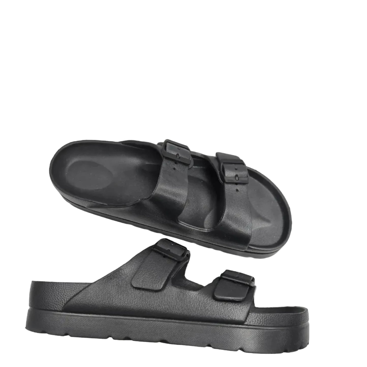 Sandals Flats By Clothes Mentor In Black, Size: 11