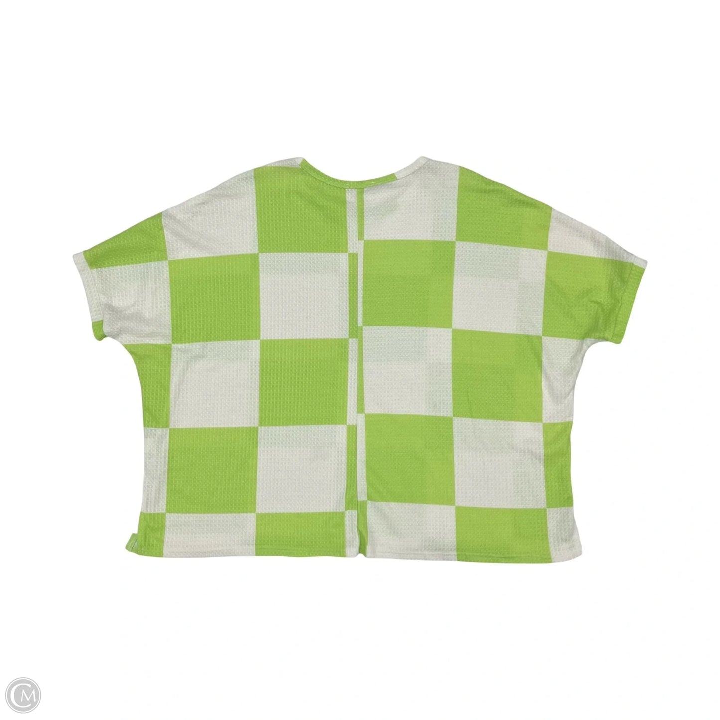 Top Short Sleeve By Clothes Mentor In Green & White, Size: 1x