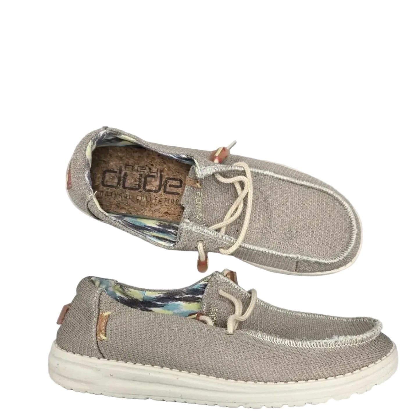 Shoes Flats By Hey Dude In Grey, Size: 9