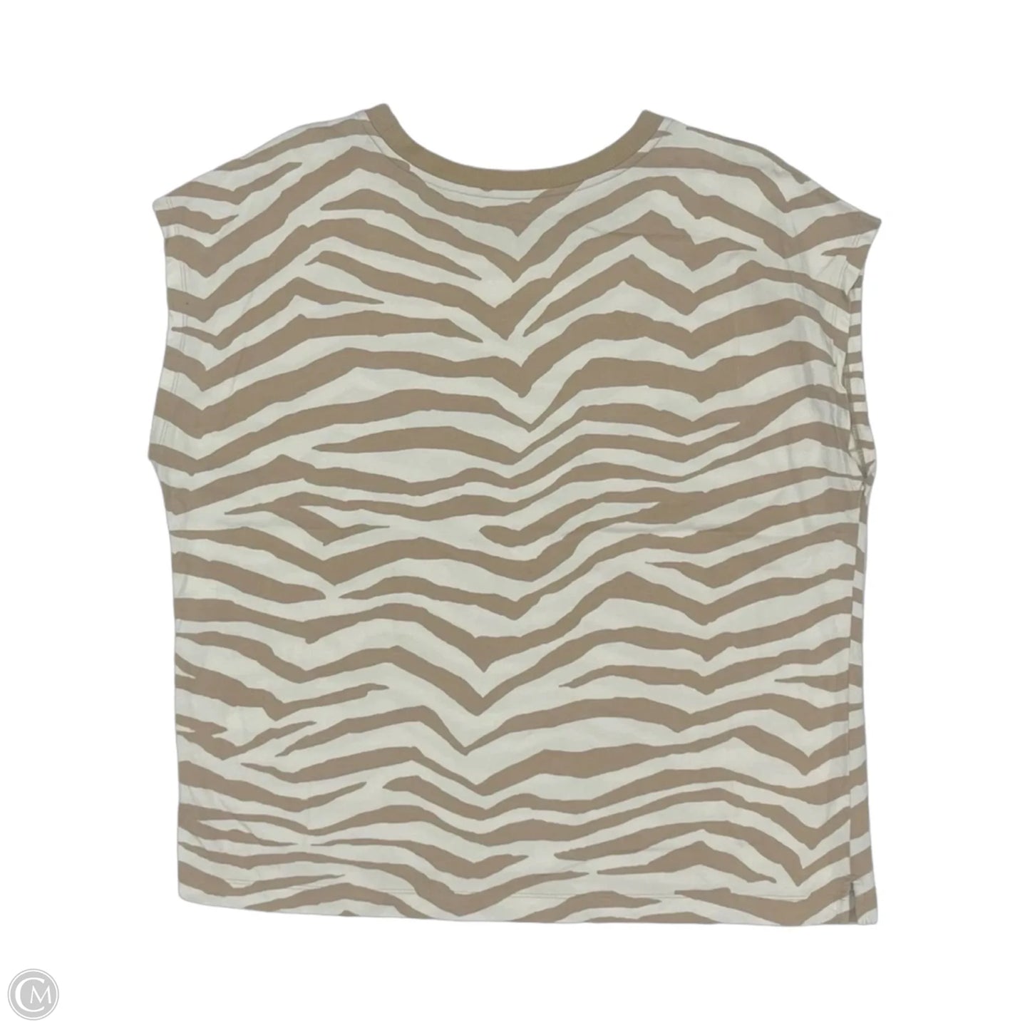 Top Sleeveless By Loft In Cream & Tan, Size: L