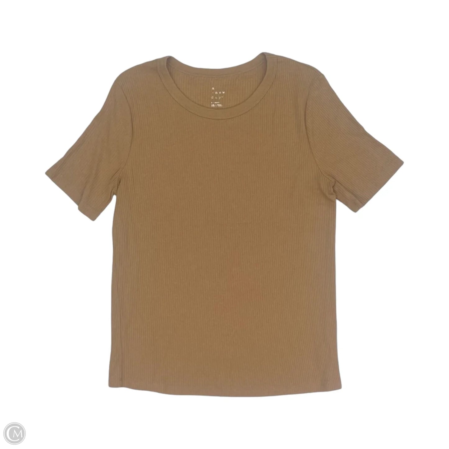 Top Short Sleeve Basic By A New Day In Tan, Size: Xl