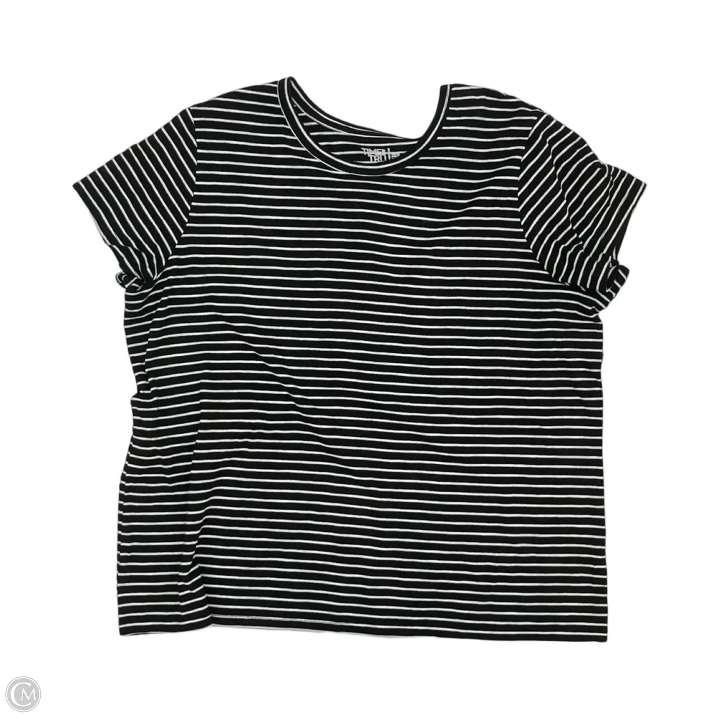 Top Short Sleeve By Time And Tru In Black & White, Size: Xxl