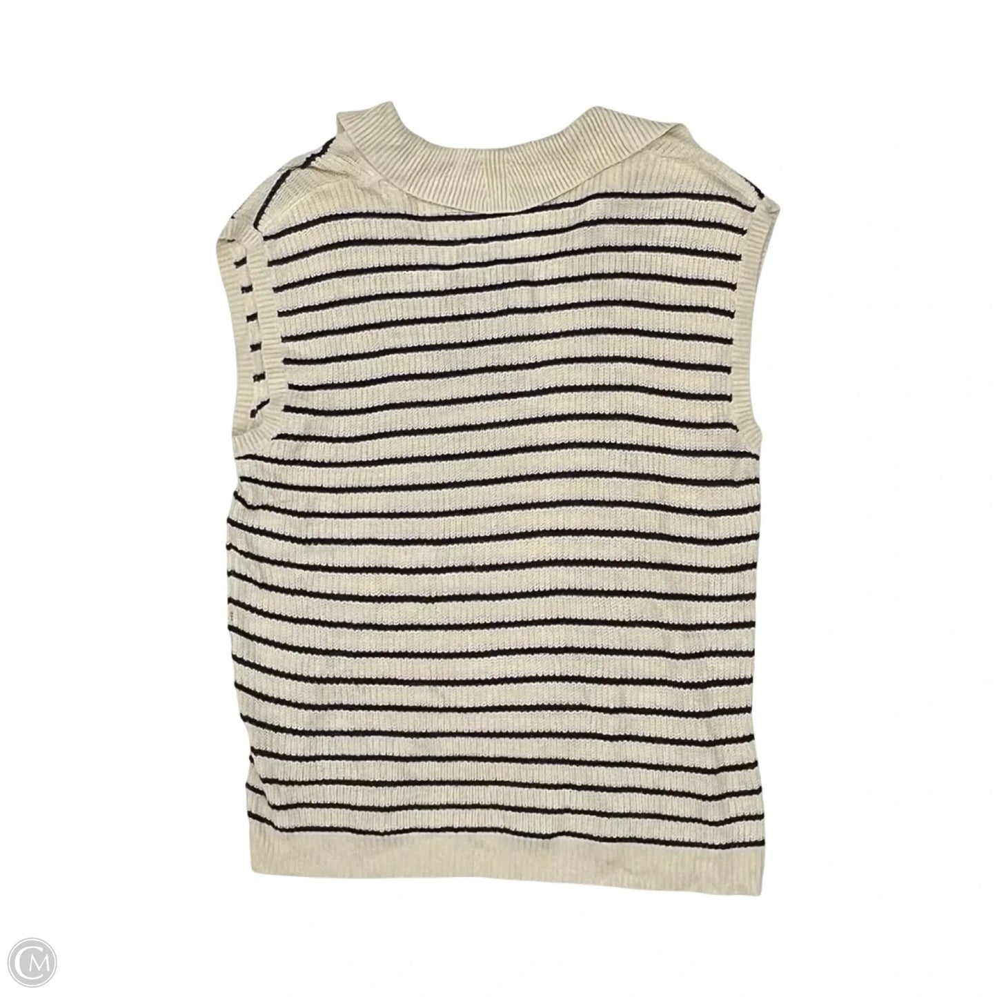 Top Sleeveless By Clothes Mentor In Black & Cream, Size: L