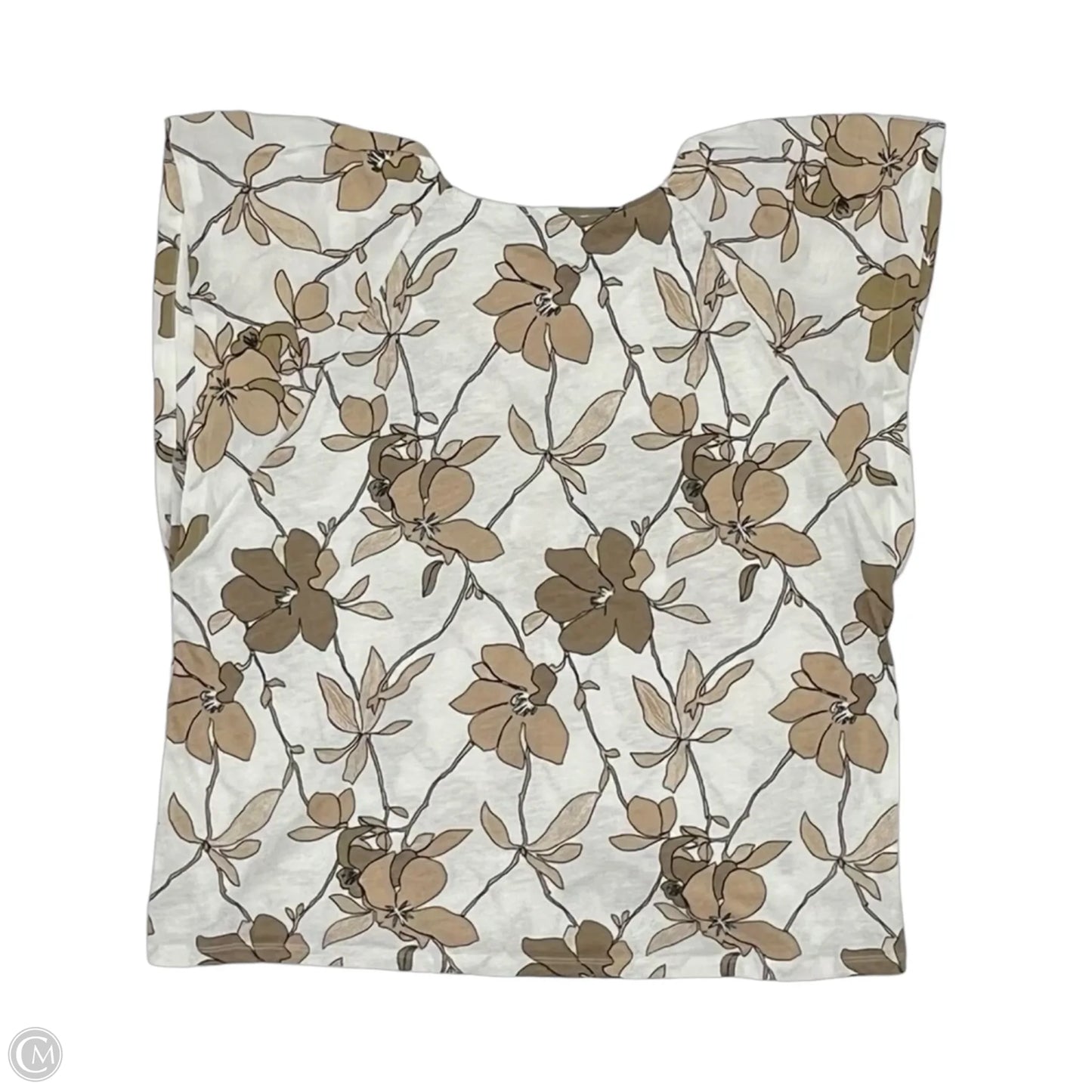 Blouse Short Sleeve By Loft In Tan, Size: Xl