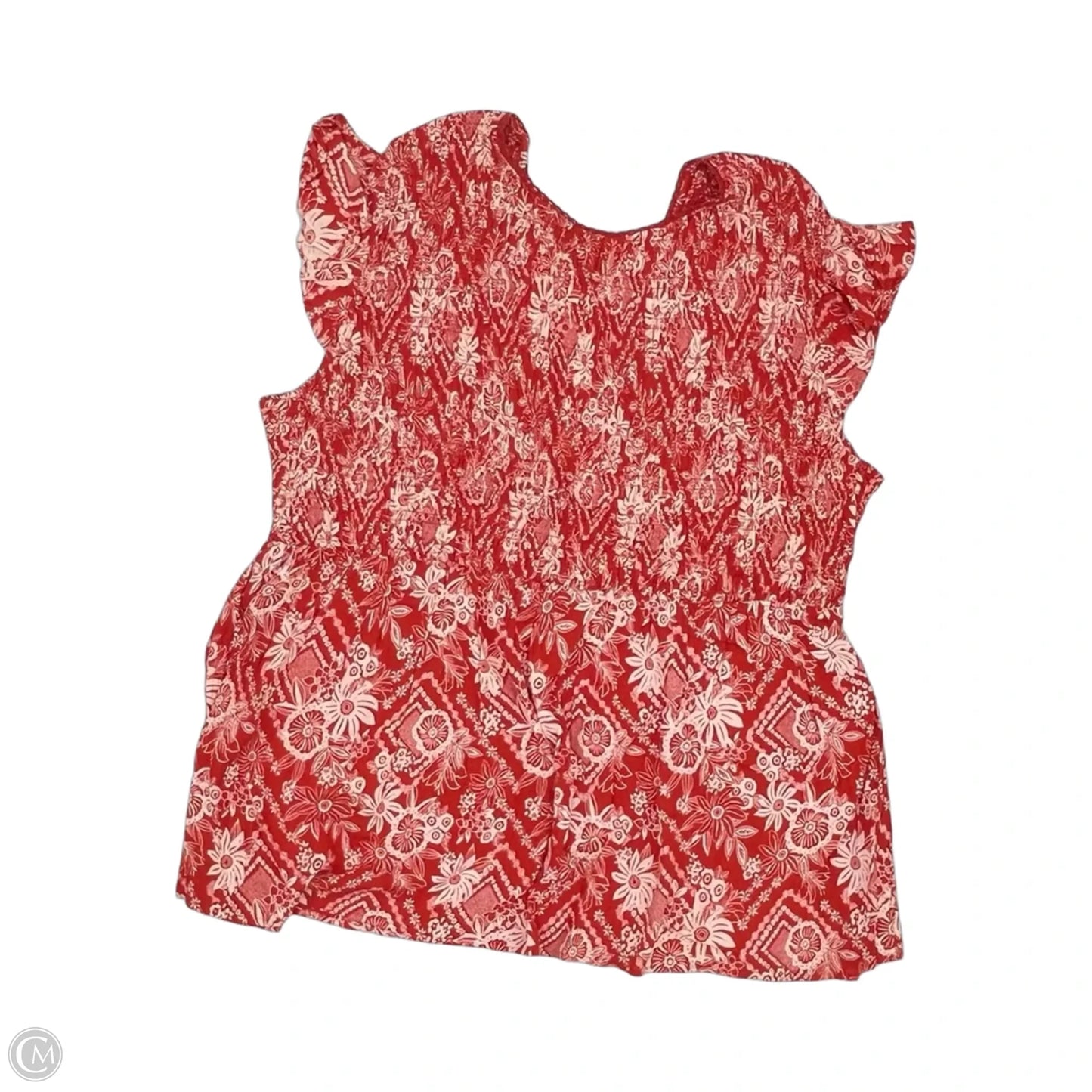 Top Short Sleeve By Angie In Red, Size: 3x