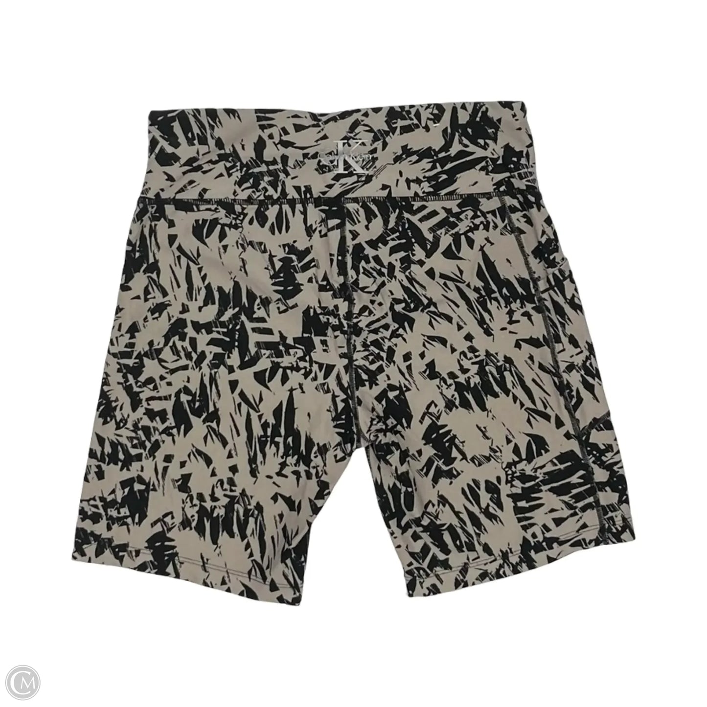 Athletic Shorts By Calvin Klein In Black & Grey, Size: L
