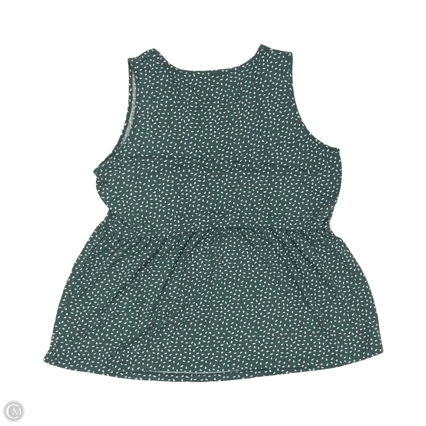 Top Sleeveless By Clothes Mentor In Green & White, Size: 1x