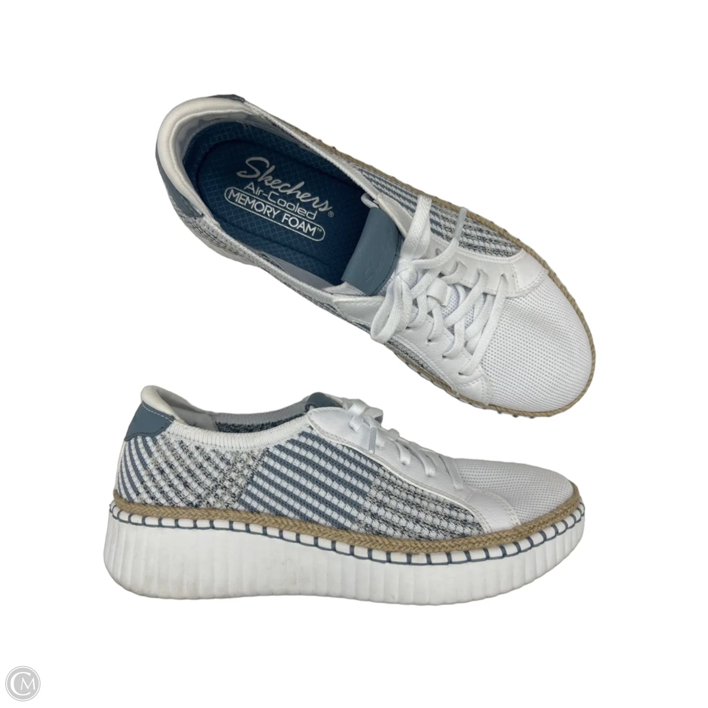 Shoes Sneakers By Skechers In Blue & White, Size: 8.5