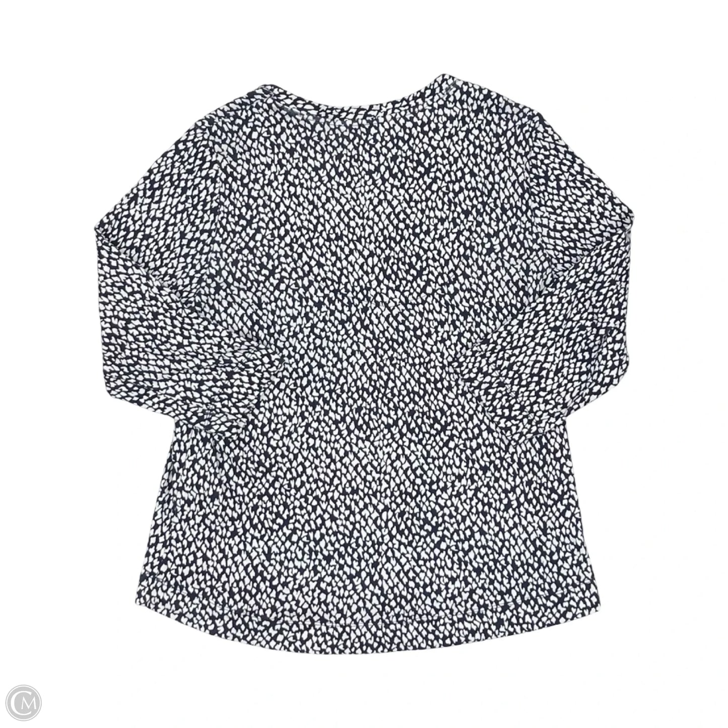 Top Long Sleeve By Chicos In Blue & White, Size: L