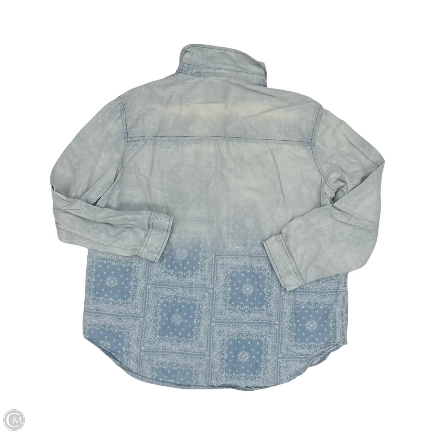 Top Long Sleeve By American Eagle In Blue Denim, Size: M