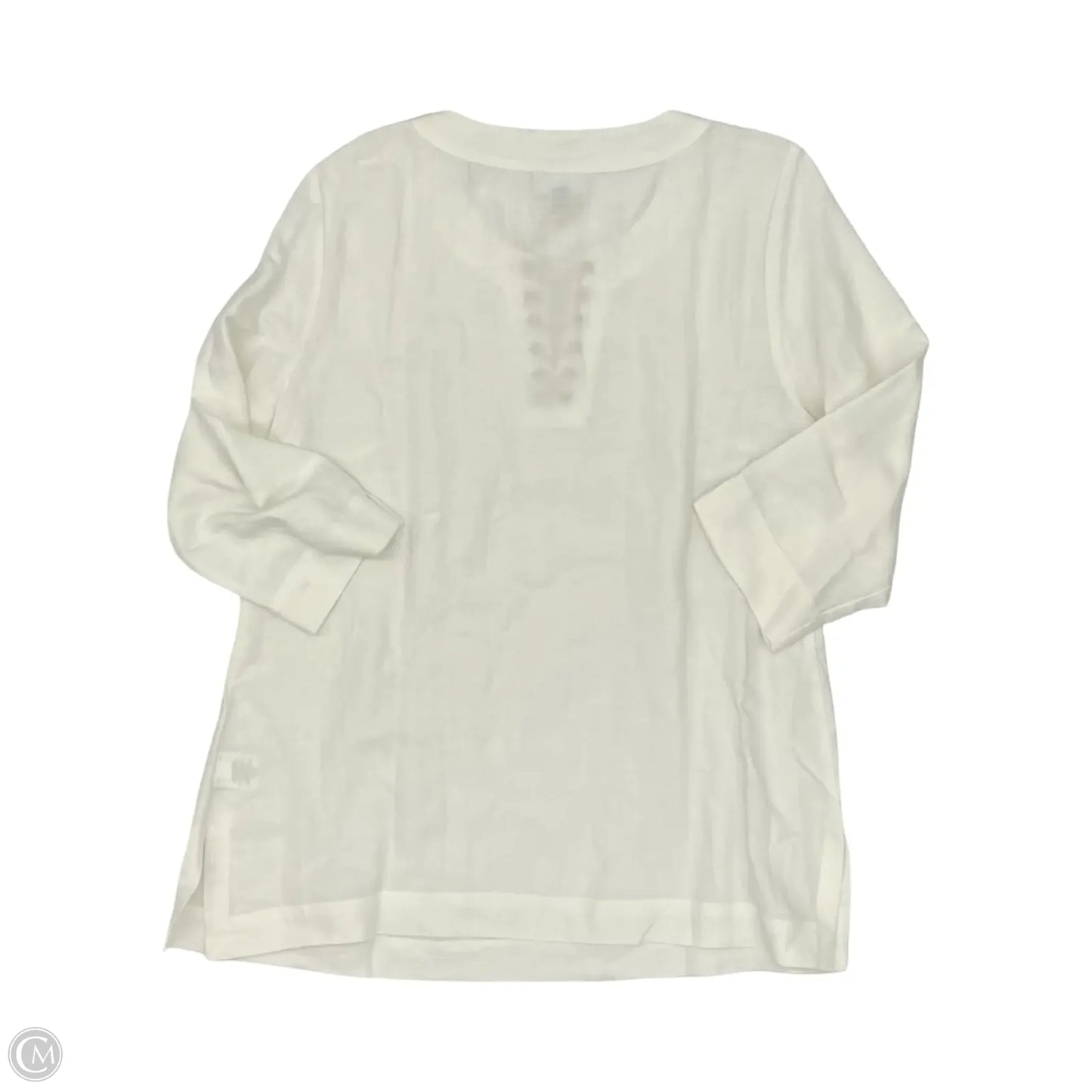 Top Long Sleeve By Jm Collections In White, Size: L