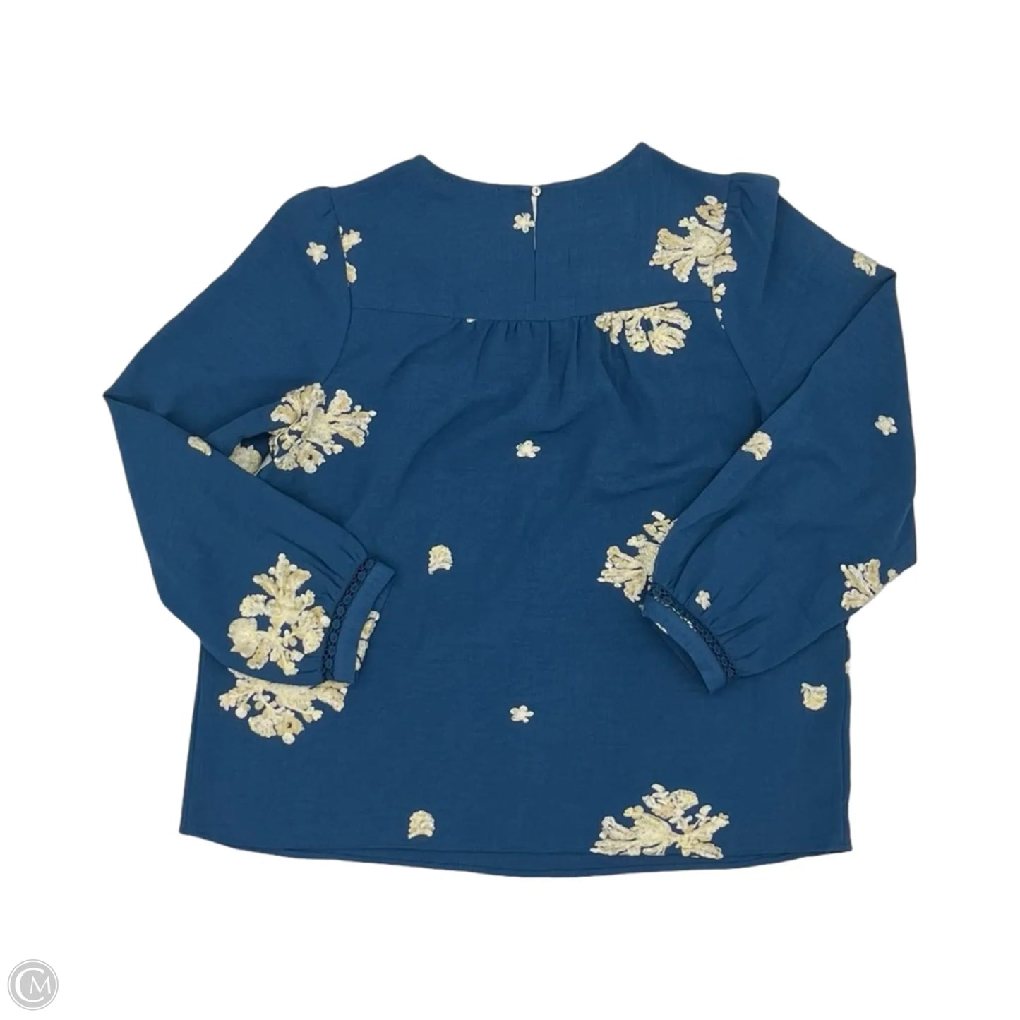 Blouse Long Sleeve By Clothes Mentor In Blue, Size: M