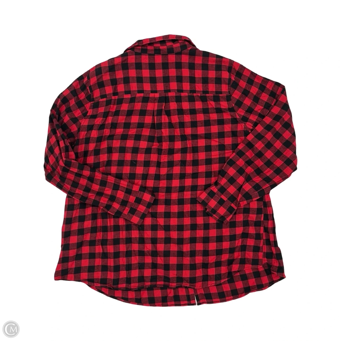Top Long Sleeve By Croft And Barrow In Black & Red, Size: 2x