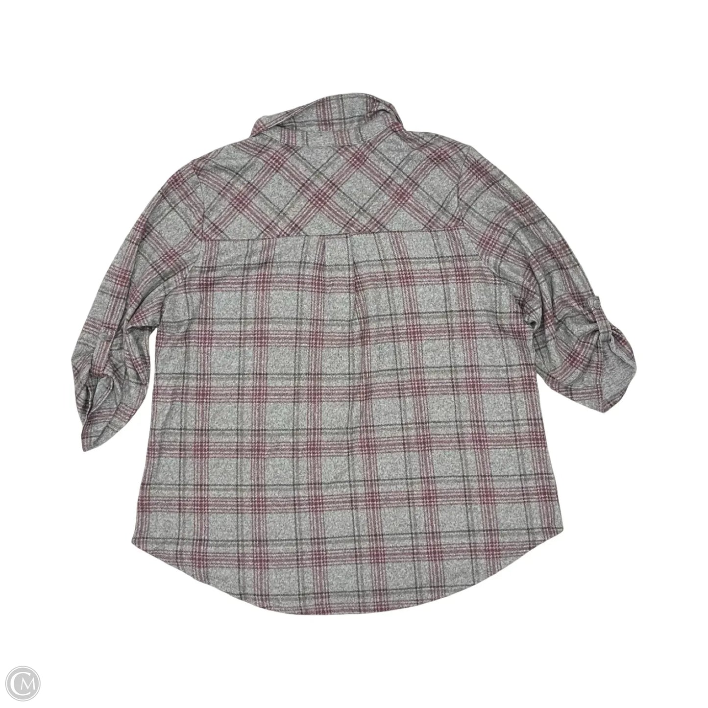 Top 3/4 Sleeve By Clothes Mentor In Grey & Red, Size: 1x