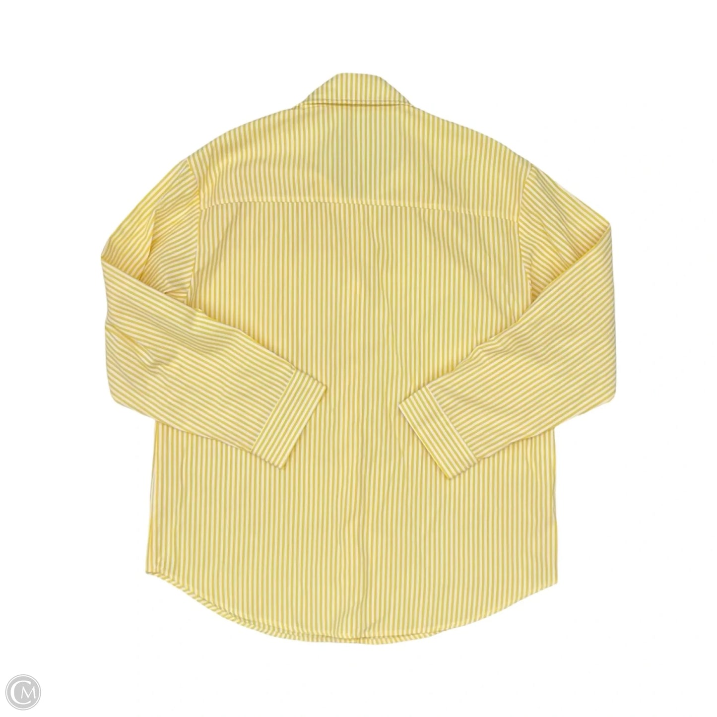 Top Long Sleeve By Cmf In White & Yellow, Size: L