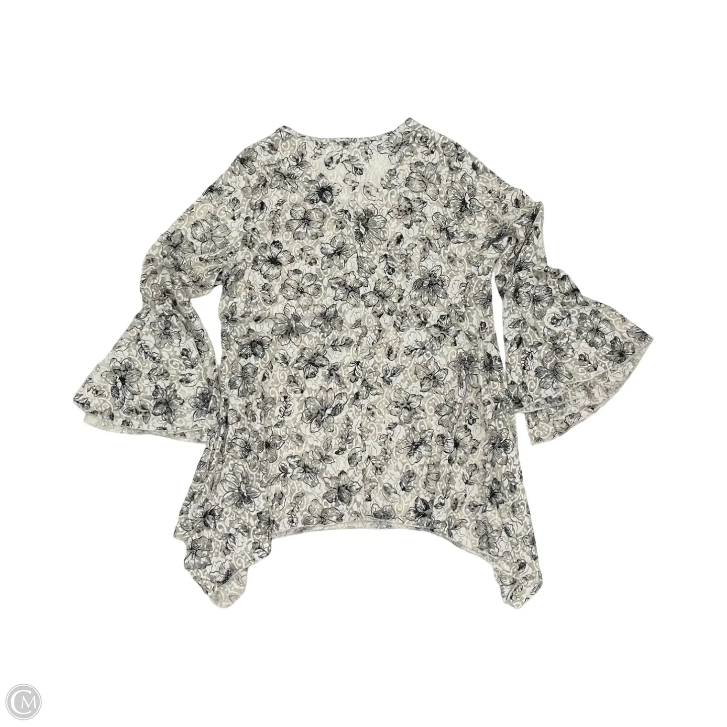 Blouse Long Sleeve By Clothes Mentor In Black & Tan, Size: L
