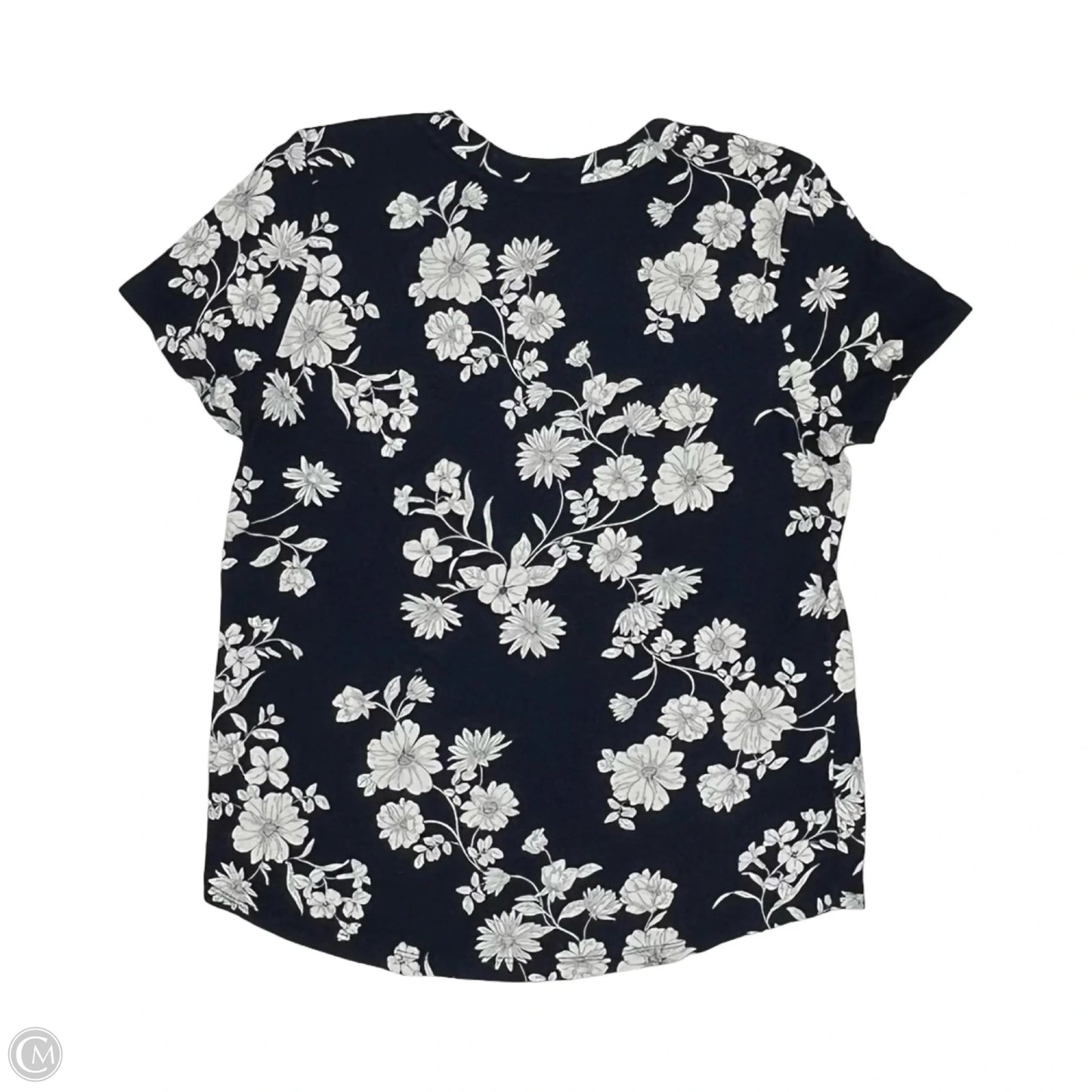 Top Short Sleeve By Loft In Blue & White, Size: S