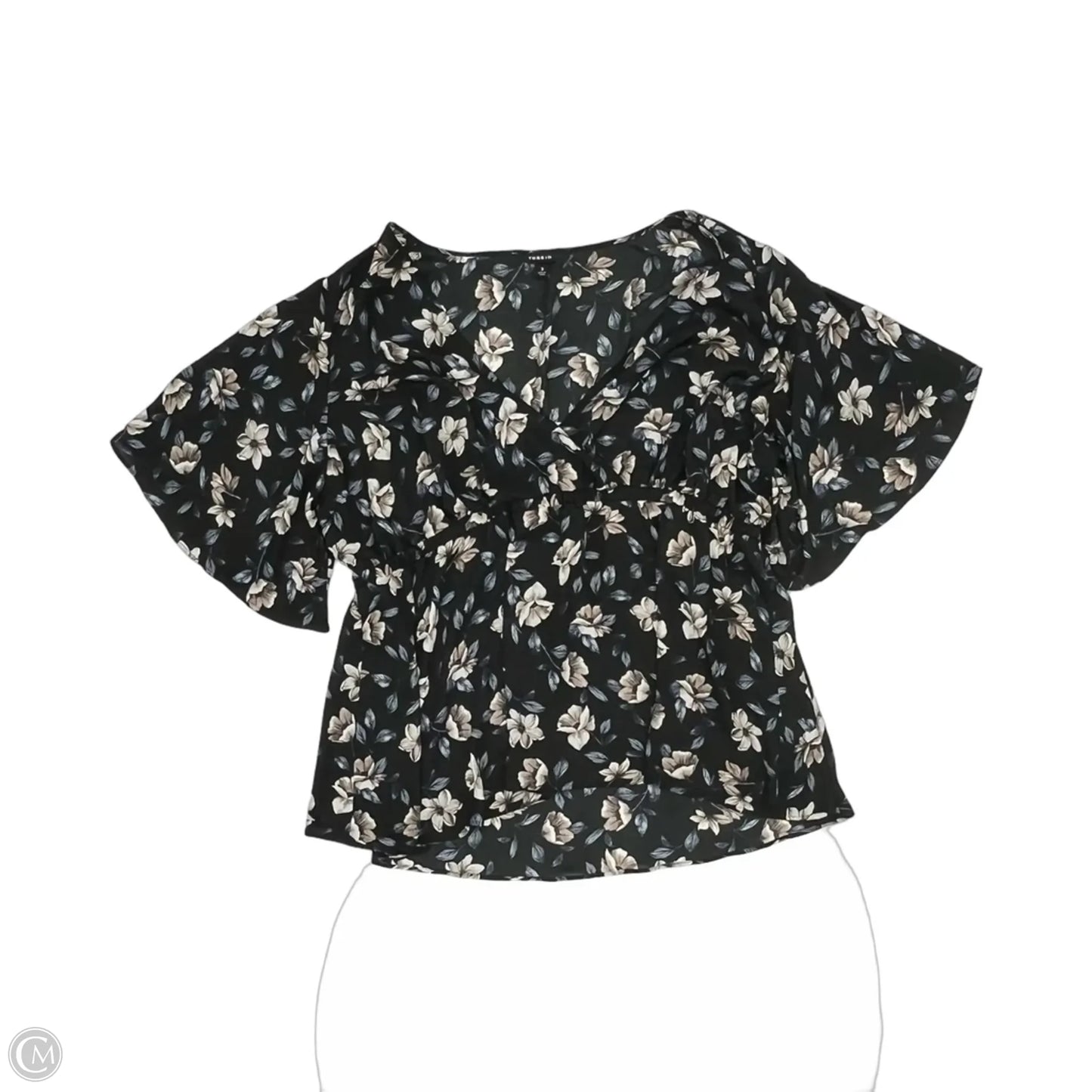 Blouse Short Sleeve By Torrid In Black & Blue, Size: 3x