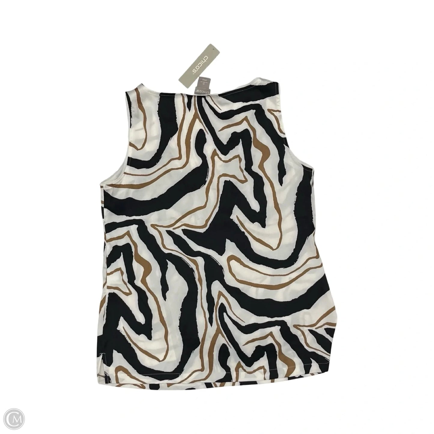 Blouse Sleeveless By Chicos In Black & White, Size: S