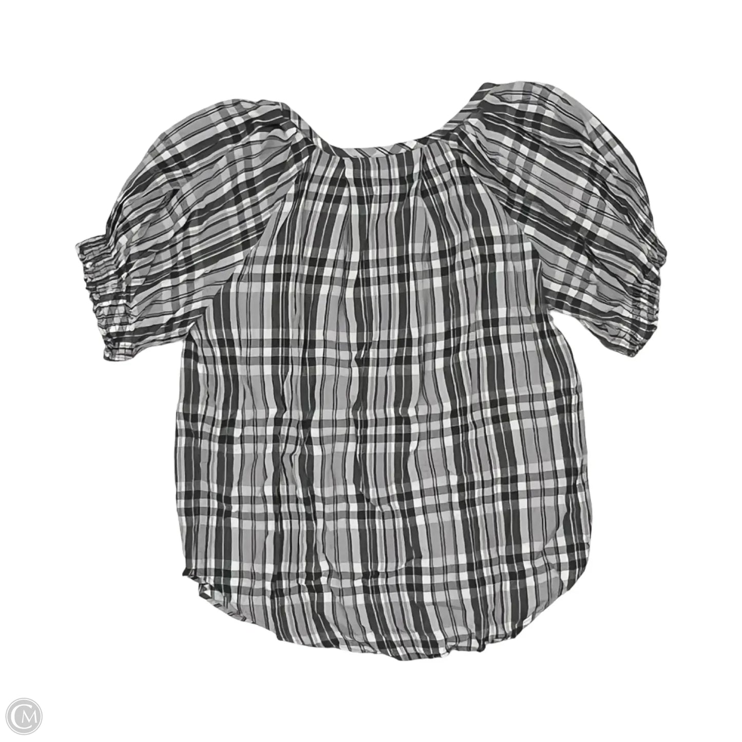 Blouse Short Sleeve By Loft In Black & White, Size: S