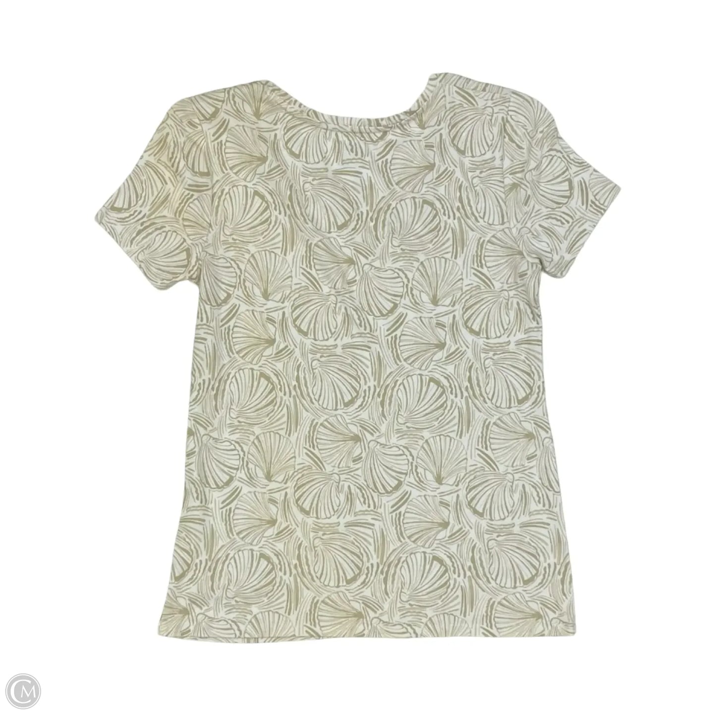 Top Short Sleeve By Croft And Barrow In Tan & White, Size: Xs