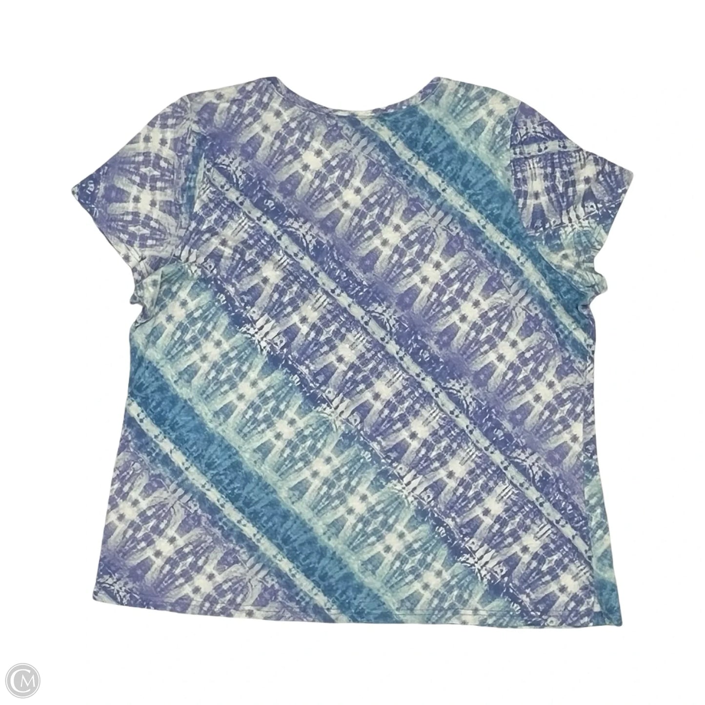 Top Short Sleeve By Belle By Kim Gravel In Blue & Purple, Size: Xl
