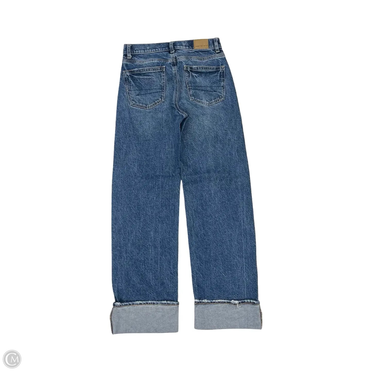 Jeans Wide Leg By American Eagle In Blue Denim, Size: 00
