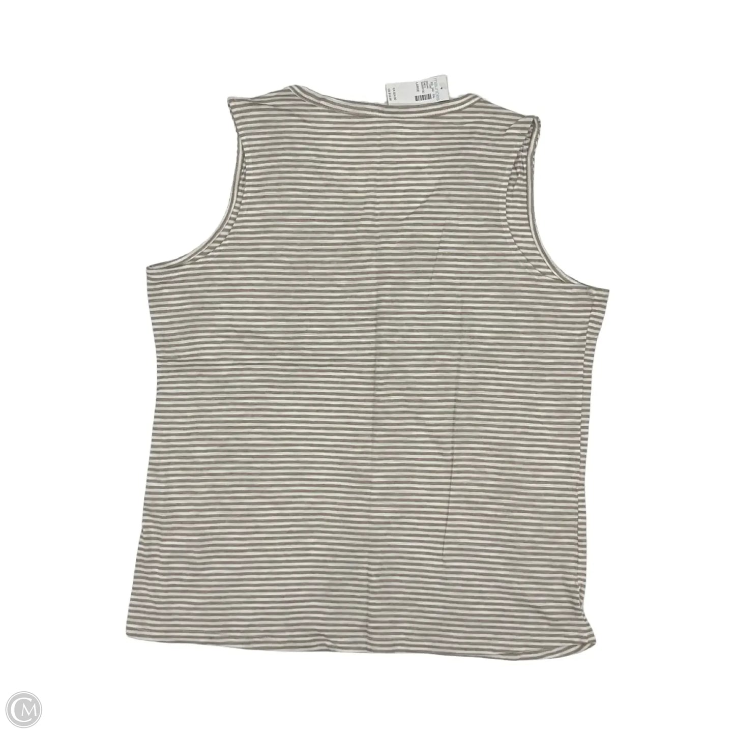 Top Sleeveless By Maurices In Tan & White, Size: L