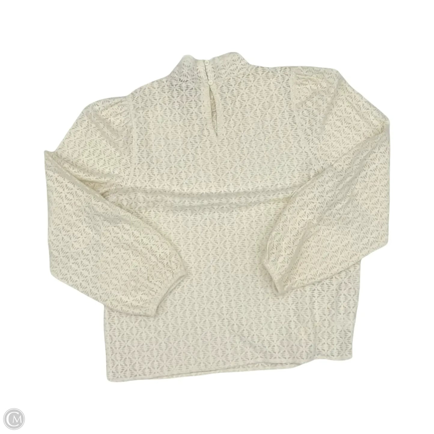 Blouse Long Sleeve By Loft In Cream, Size: L