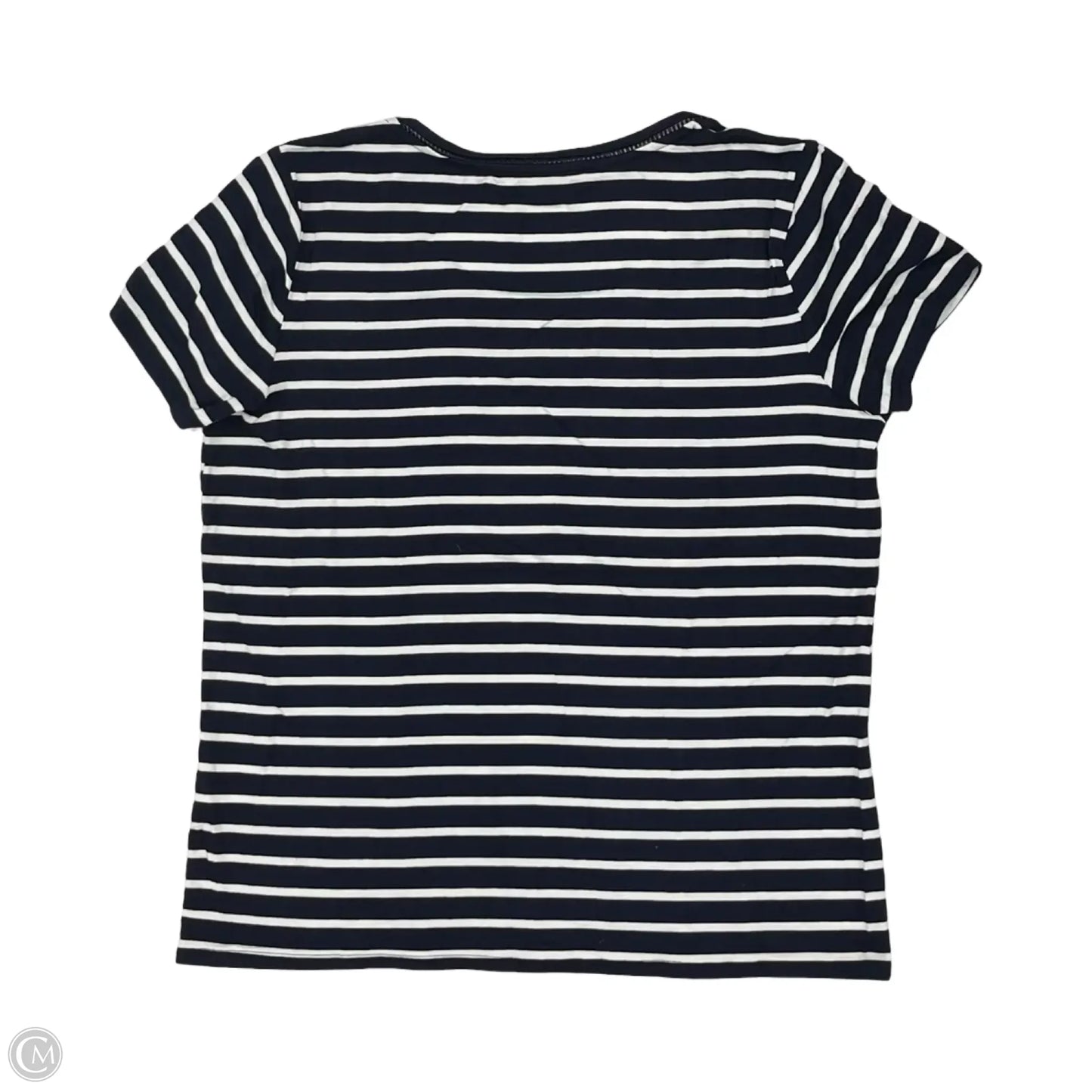 Top Short Sleeve By Tommy Hilfiger In Blue & White, Size: L