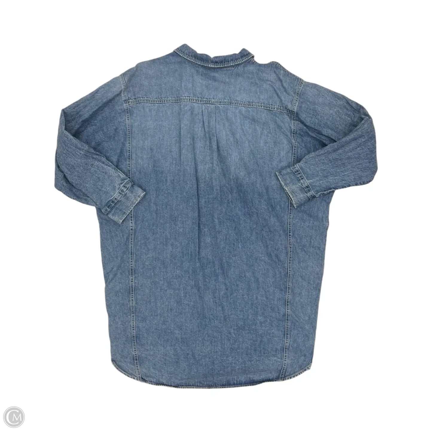 Blouse Long Sleeve By Zenana In Blue Denim, Size: 3x