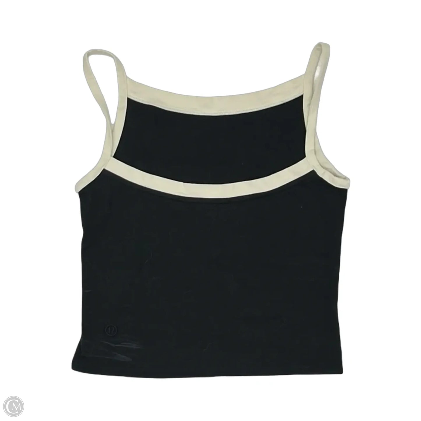 Athletic Tank Top By Lululemon In Black & Cream, Size: S